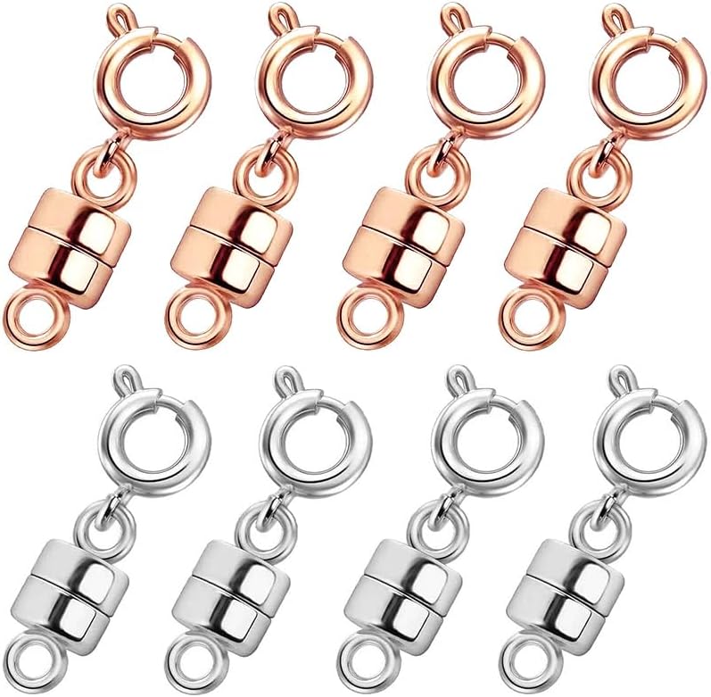 Qulltk Magnetic Necklace Clasps and Closures,Converters Jewelry Clasps for Bracelet Necklaces Chain,Gold and Silver Plated Jewelry Making Necklace Clasps - Image 1